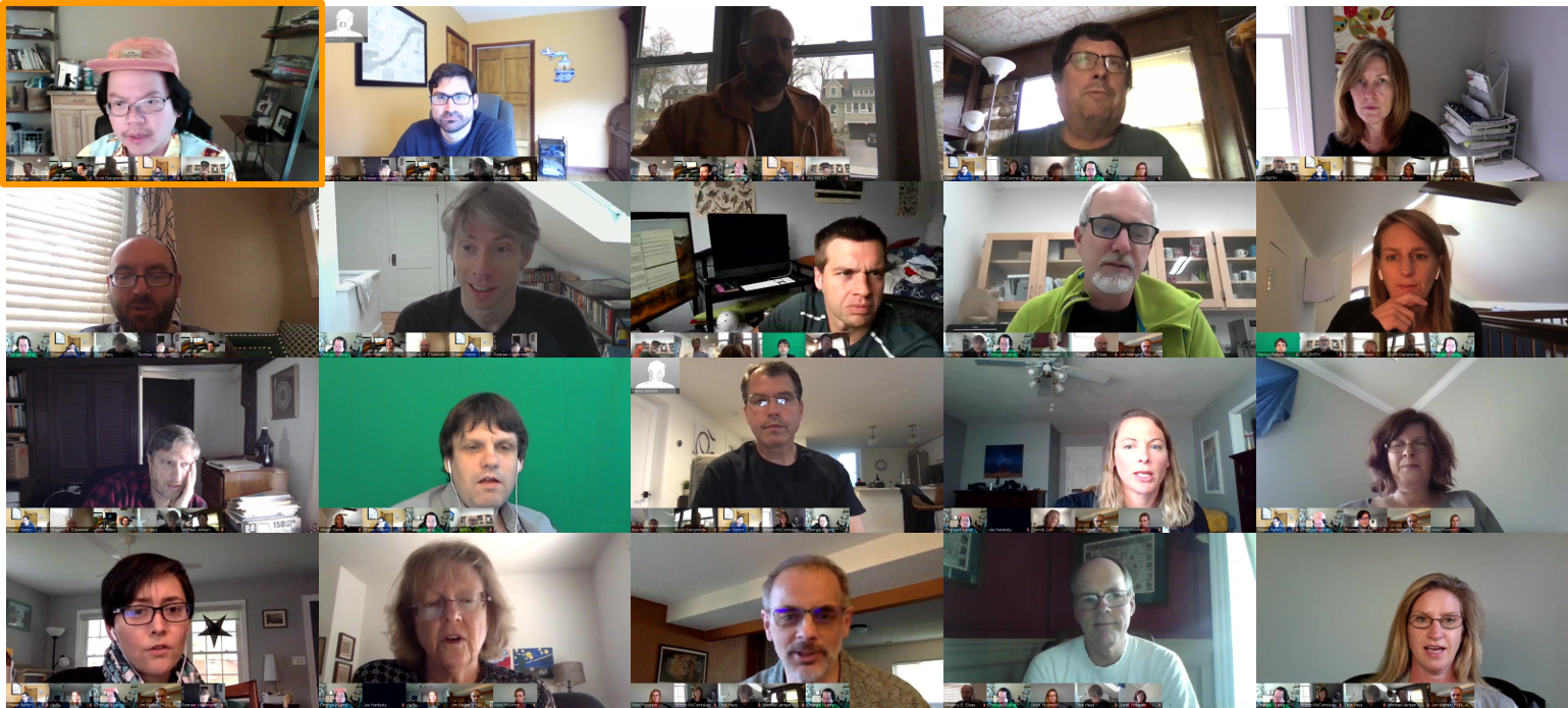 A patchwork of participants from the AMF3 kickoff meeting.